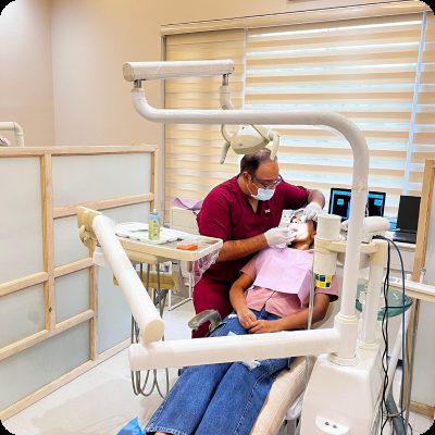 Dr T at work in the treatment room